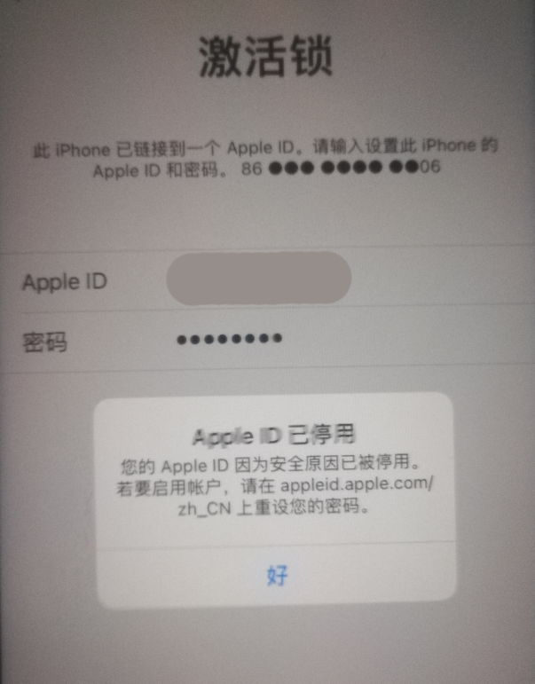 安庆苹果手机维修分享iPhone 12 出现提示“Apple ID 已停用”怎么办 